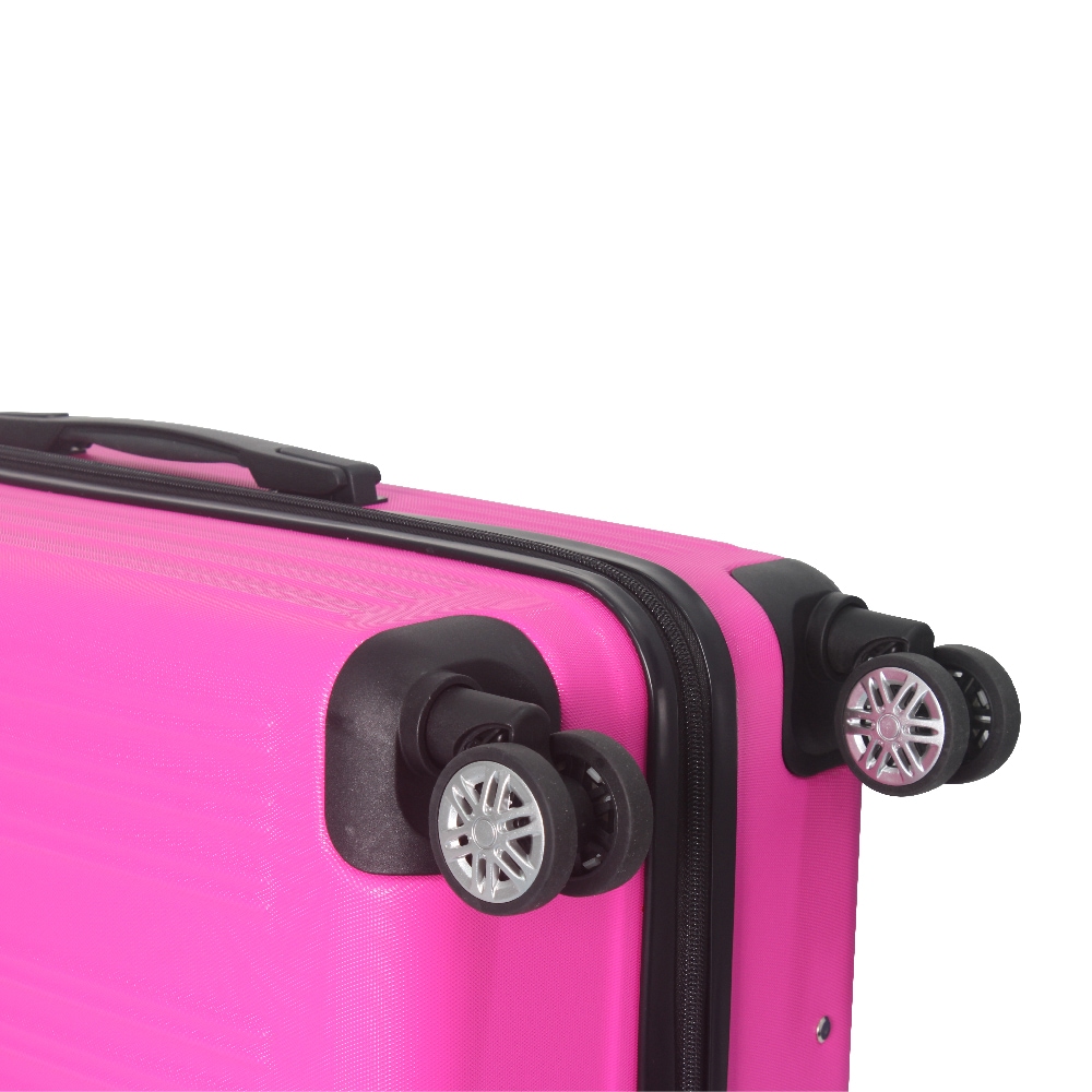 3-Piece Lightweight ABS Hardshell Luggage Set (20", 24", 26") In Honey Powder With Spinner Wheels, TSA Lock, And Adjustable Telescopic Handle - Durable Travel Suitcases_voghion.com